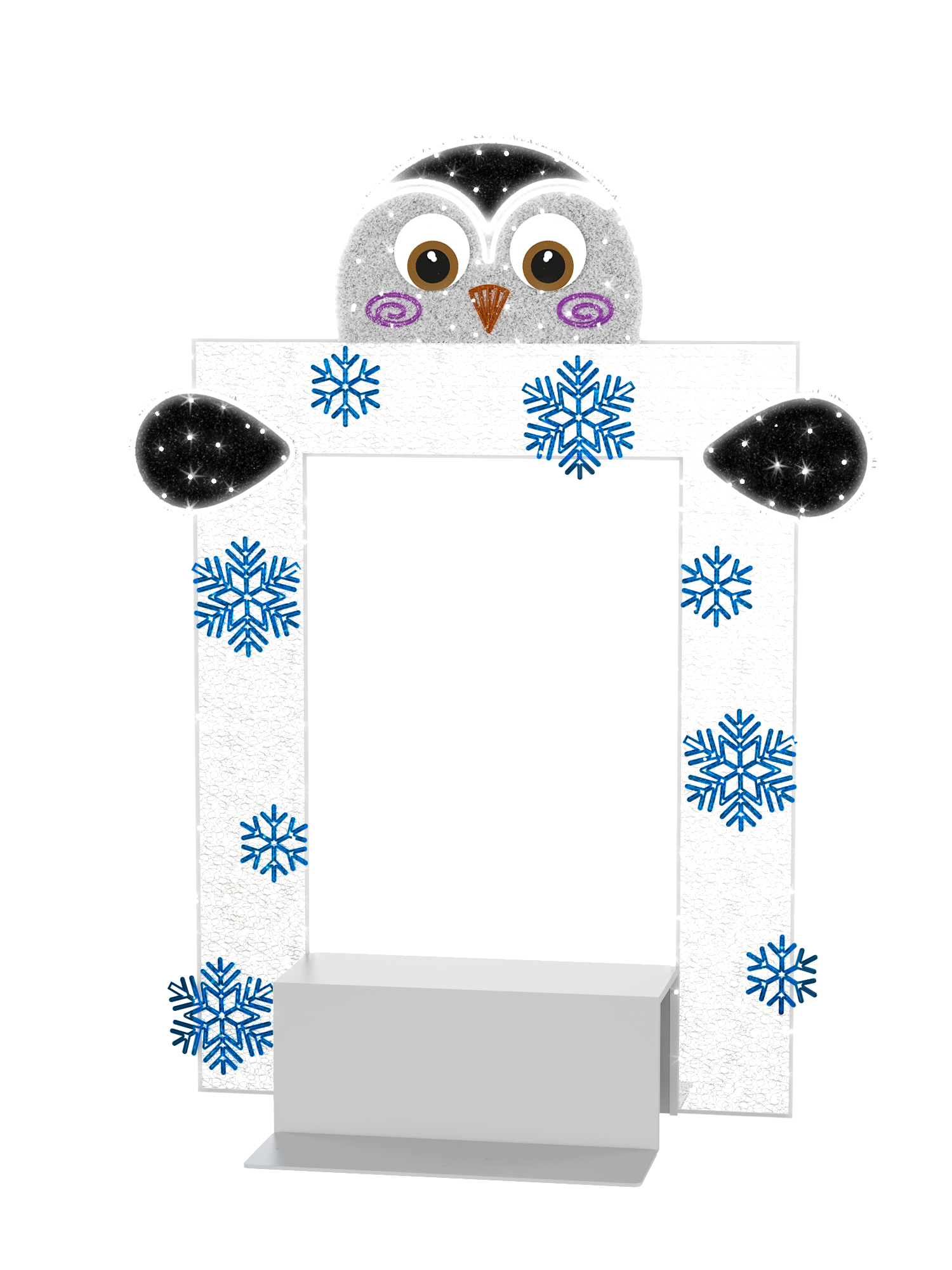 Penguin picture frame photo op