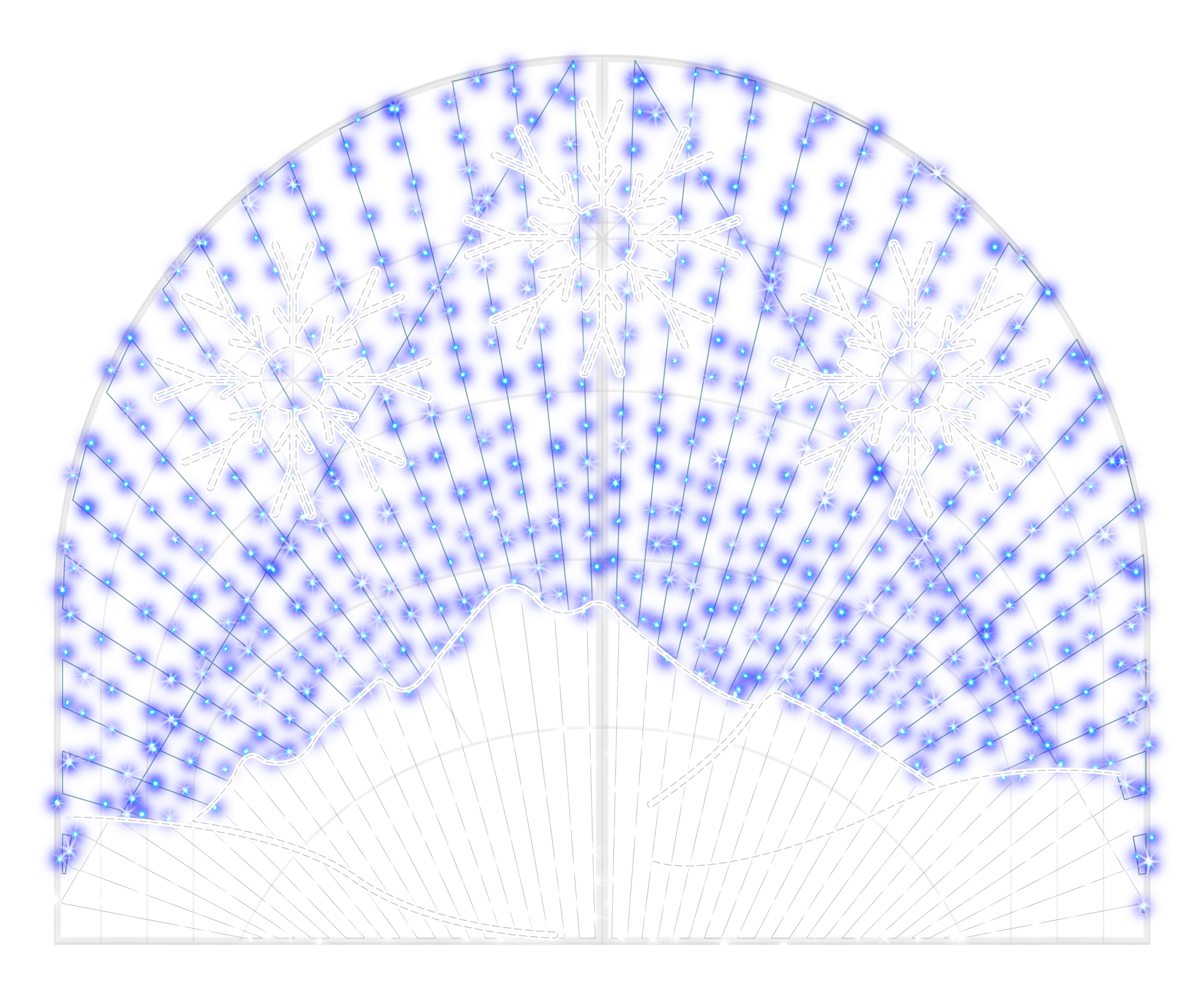 Polar Bottom 2D Snowflake Decor - lighted