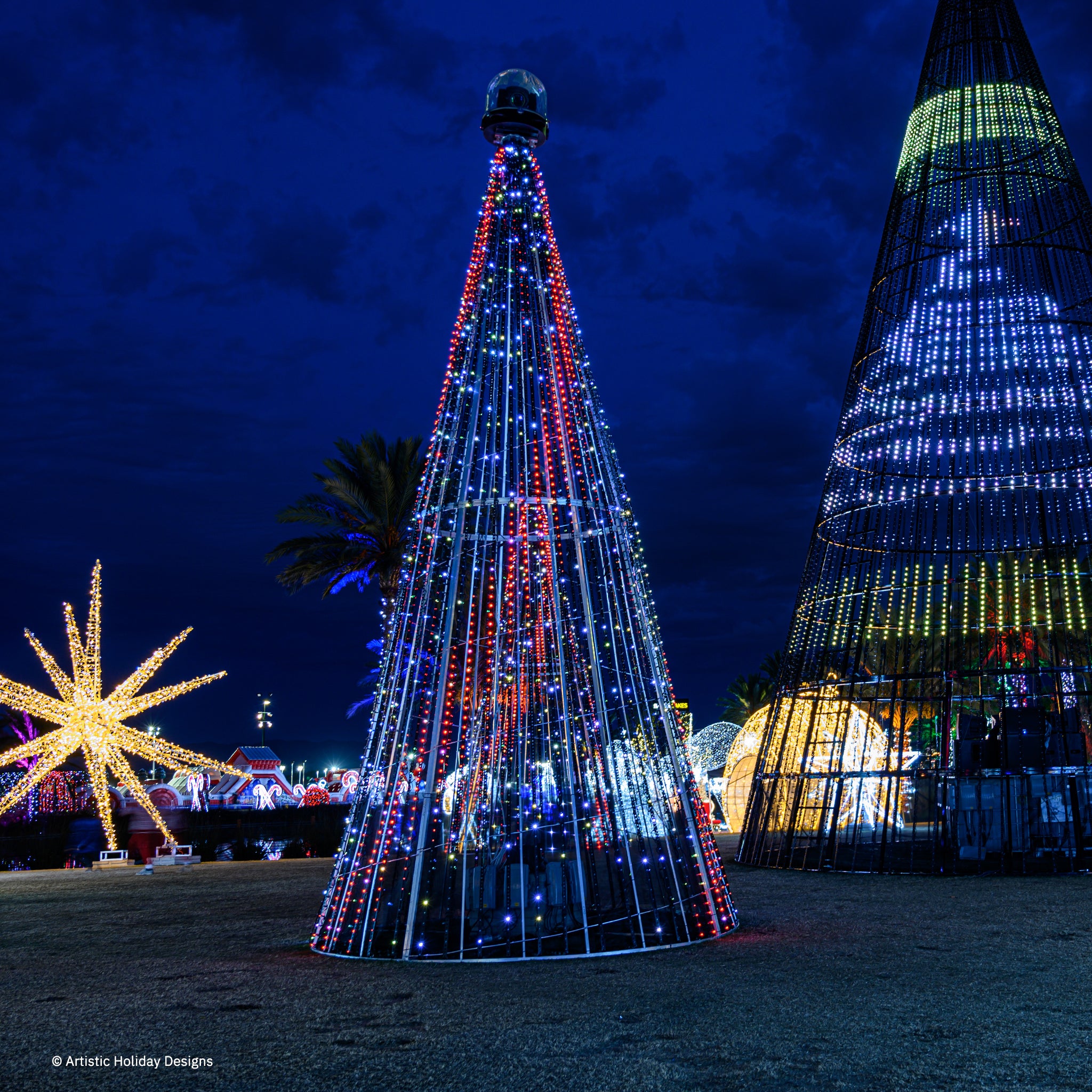 RGB Light Show Tree with Laser Head at Top
