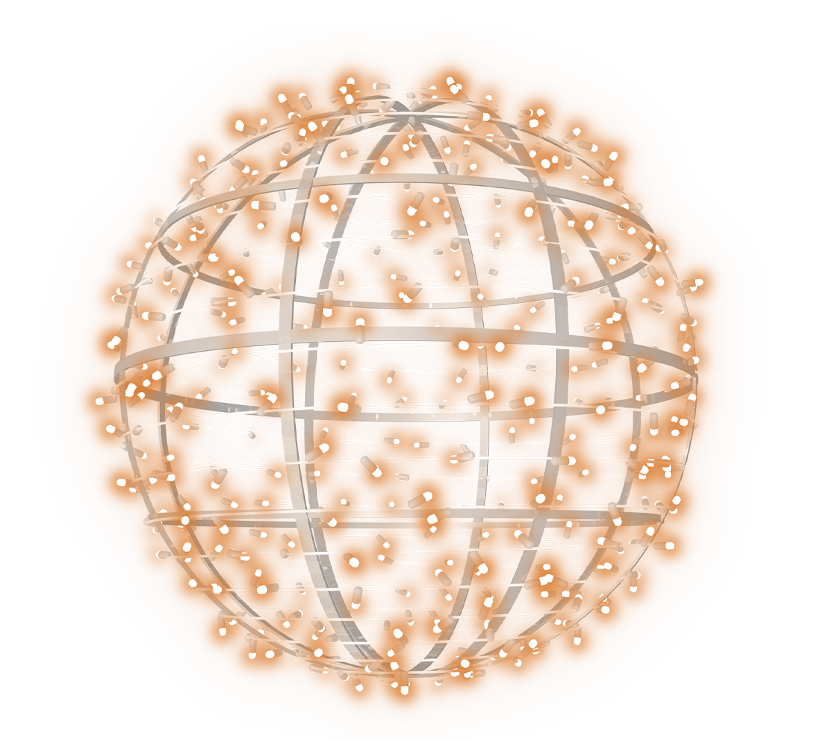 20 inch warm white sphere