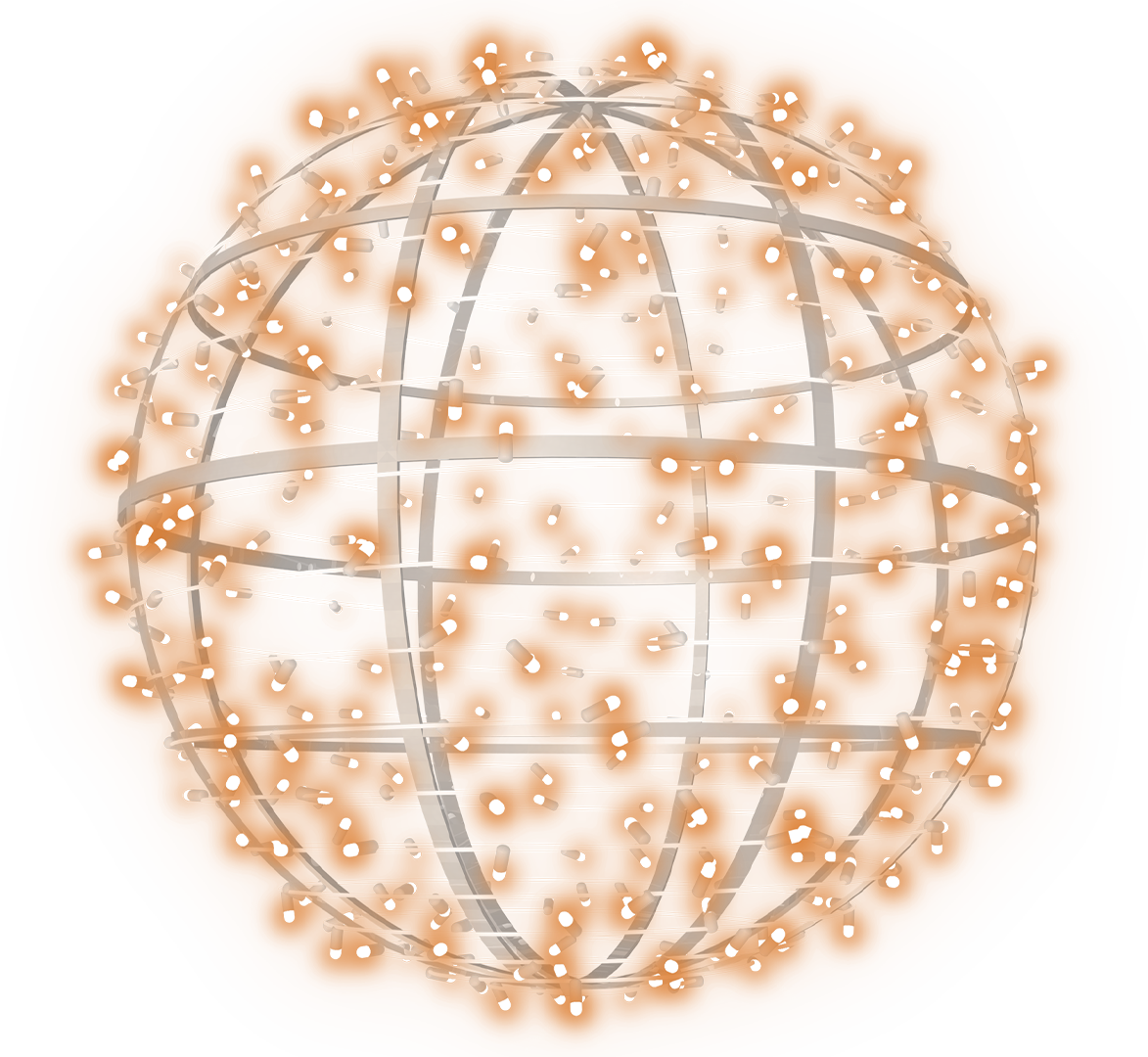 40 inch warm white sphere with LED lights