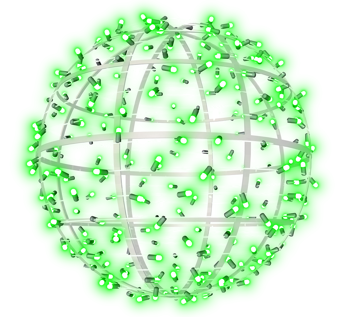 40 inch large green sphere with LED lights