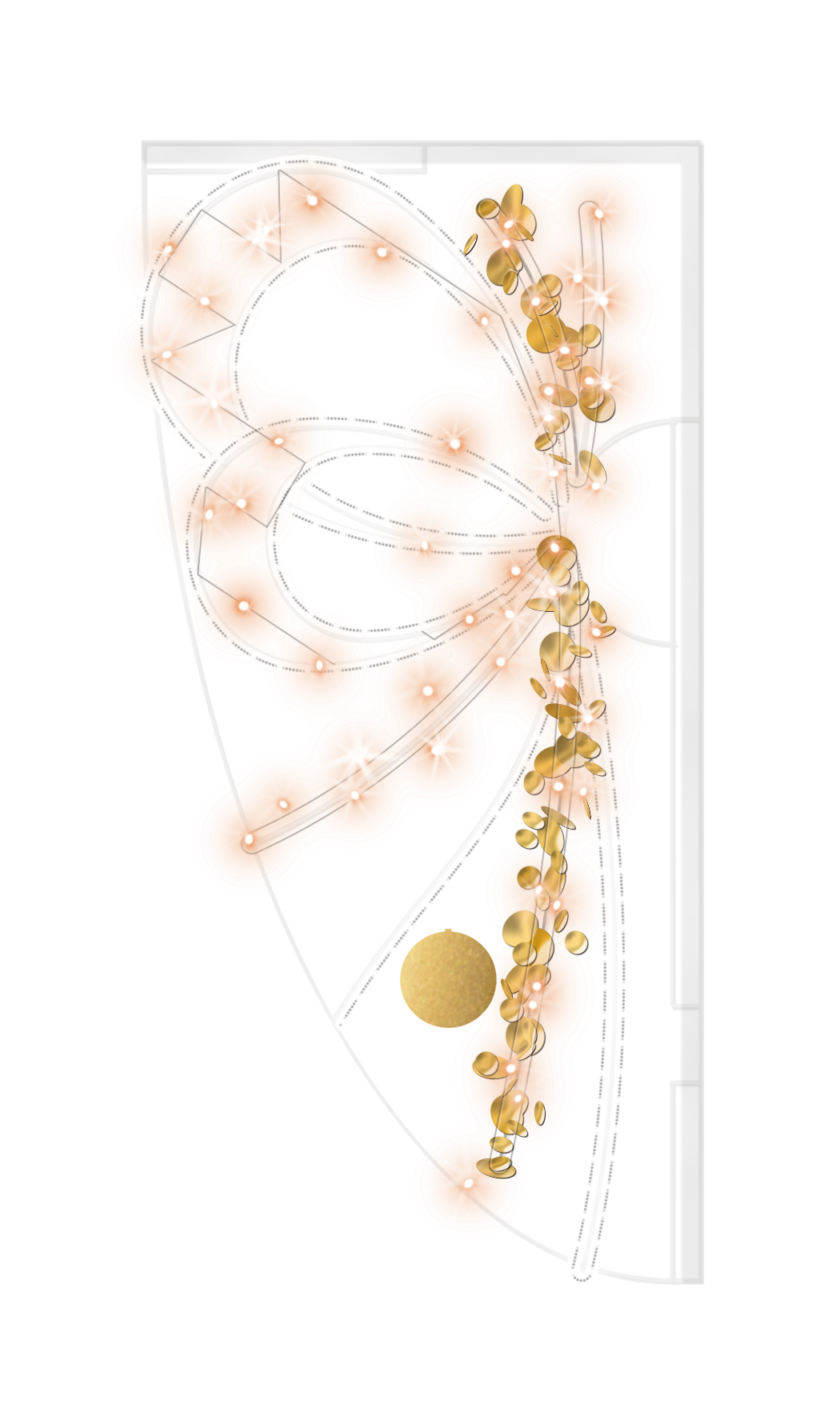 Holiday bow street pole decoration