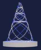 Ellipse tree showing glittering light garlands