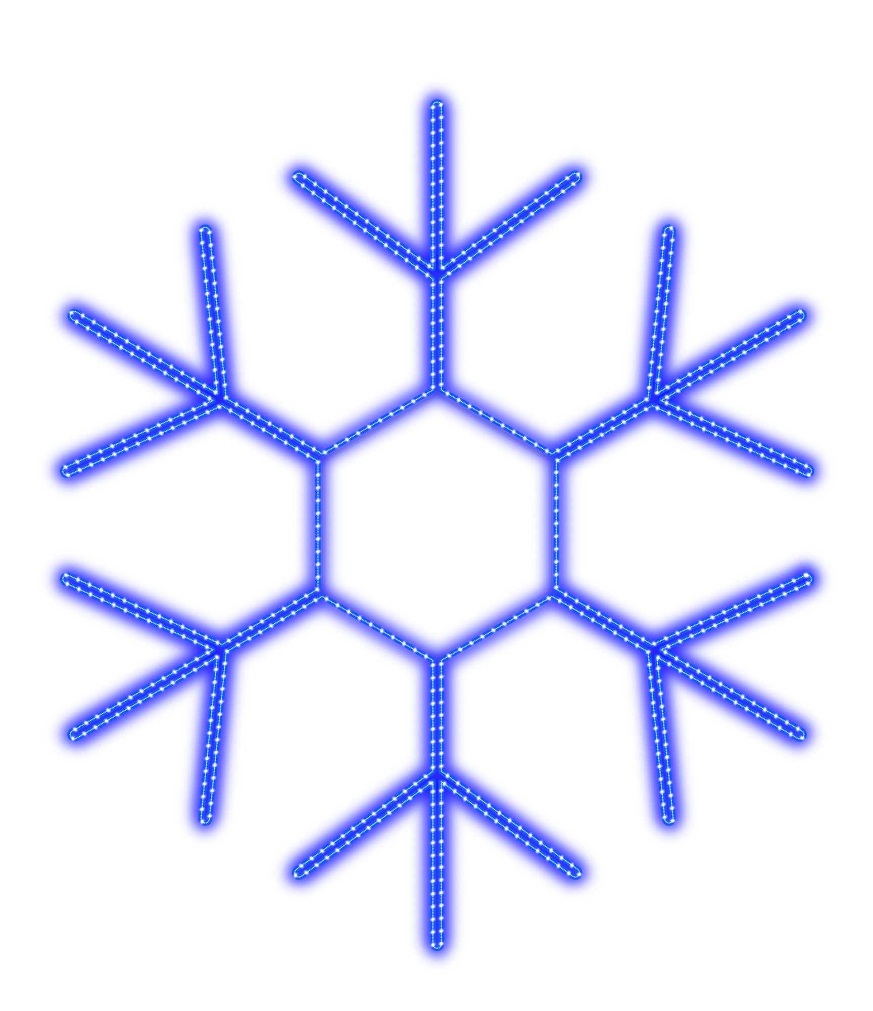 Large Lighted Snowflake in Blue