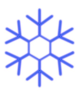 Large Lighted Snowflake in Blue