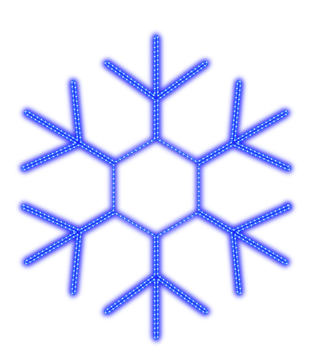 Large Lighted Snowflake in Blue