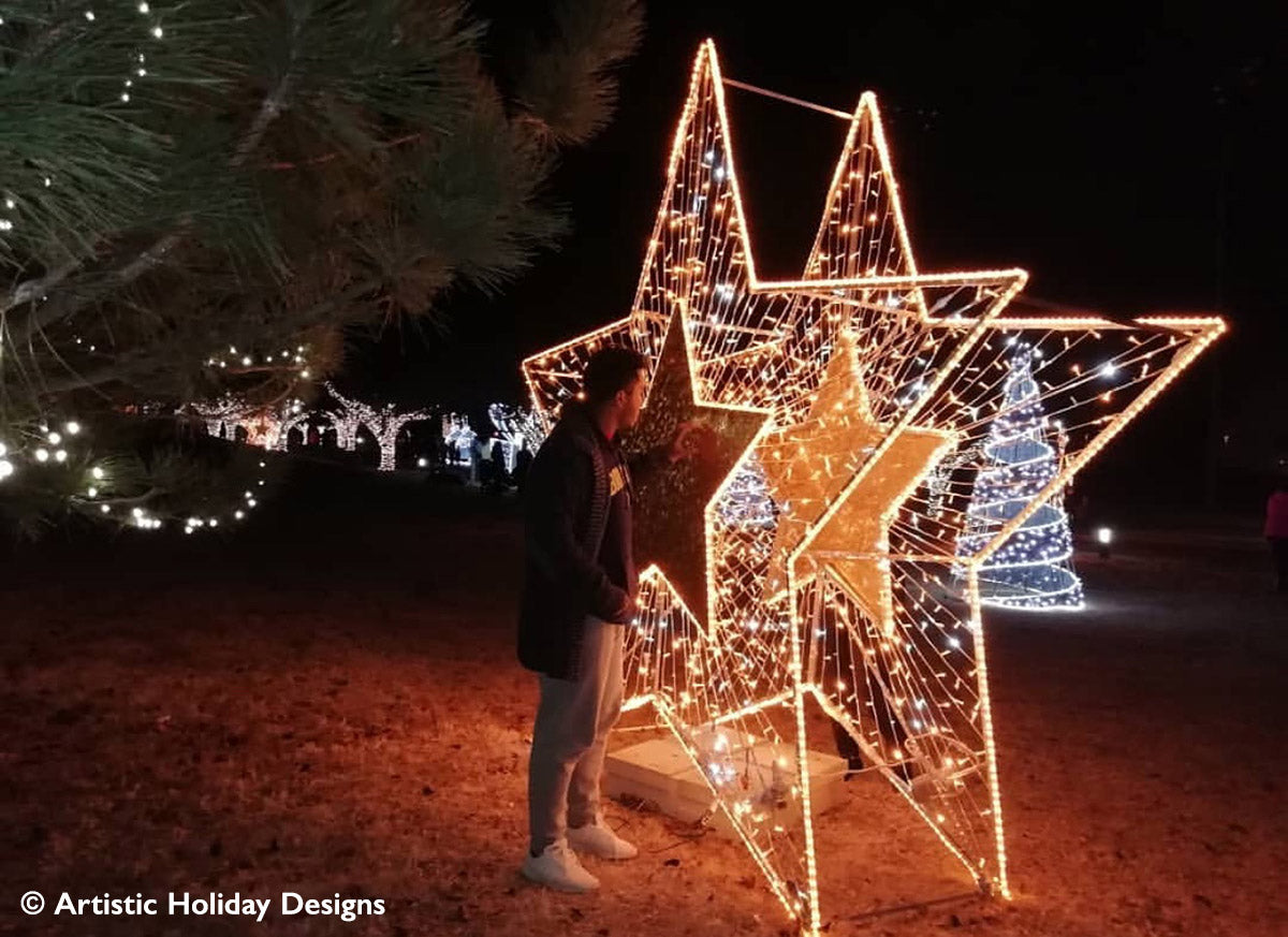 2D/3D Enchanted Gold Star - 10.5ft
