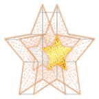 2D/3D Enchanted Gold Star - 9.8ft - artistic-holiday-designs