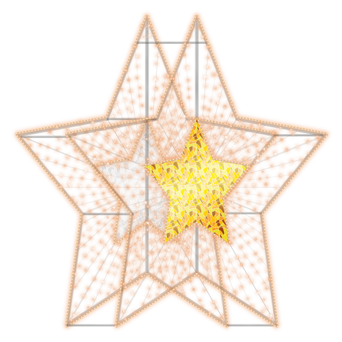 2D/3D Enchanted Gold Star - 9.8ft - artistic-holiday-designs