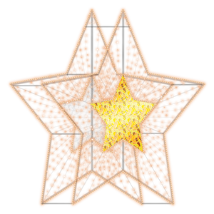 2D/3D Enchanted Gold Star - 9.8ft - artistic-holiday-designs