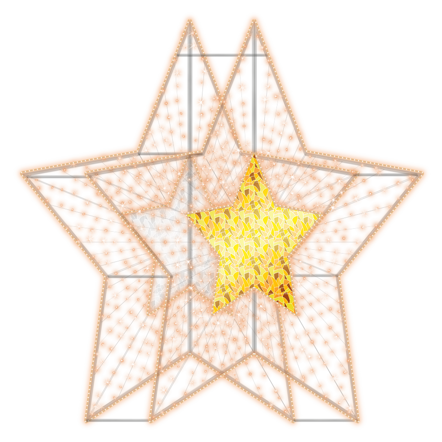 2D/3D Enchanted Gold Star - 9.8ft - artistic-holiday-designs