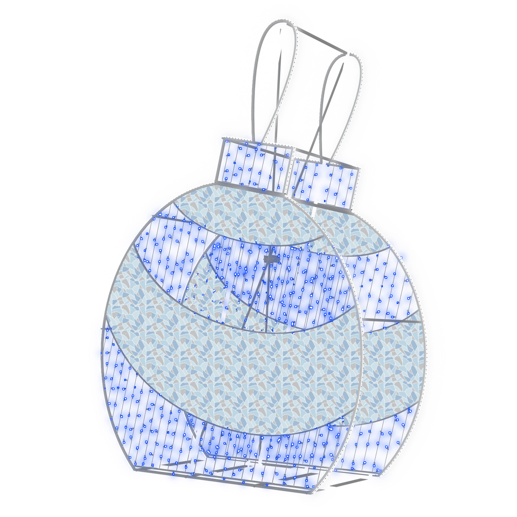 2D/3D Enchanted Blue Ornament - 9.8ft - artistic-holiday-designs