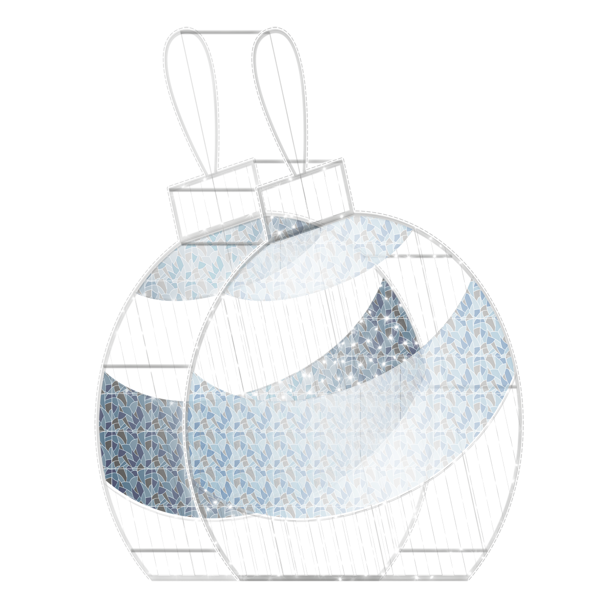 2D/3D Enchanted Pure White Ornament - 9.8ft - artistic-holiday-designs