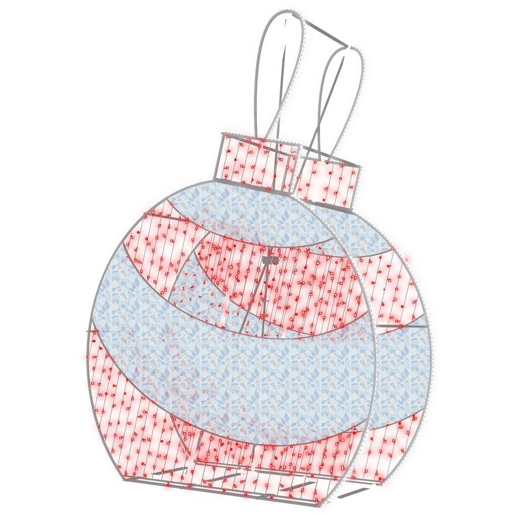 2D/3D Enchanted Red Ornament - 9.8ft - artistic-holiday-designs
