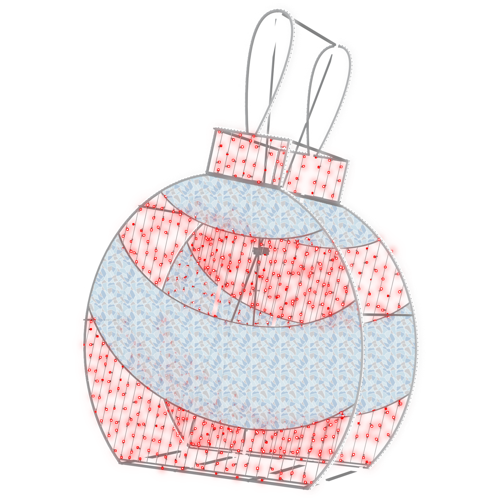 2D/3D Enchanted Red Ornament - 9.8ft - artistic-holiday-designs
