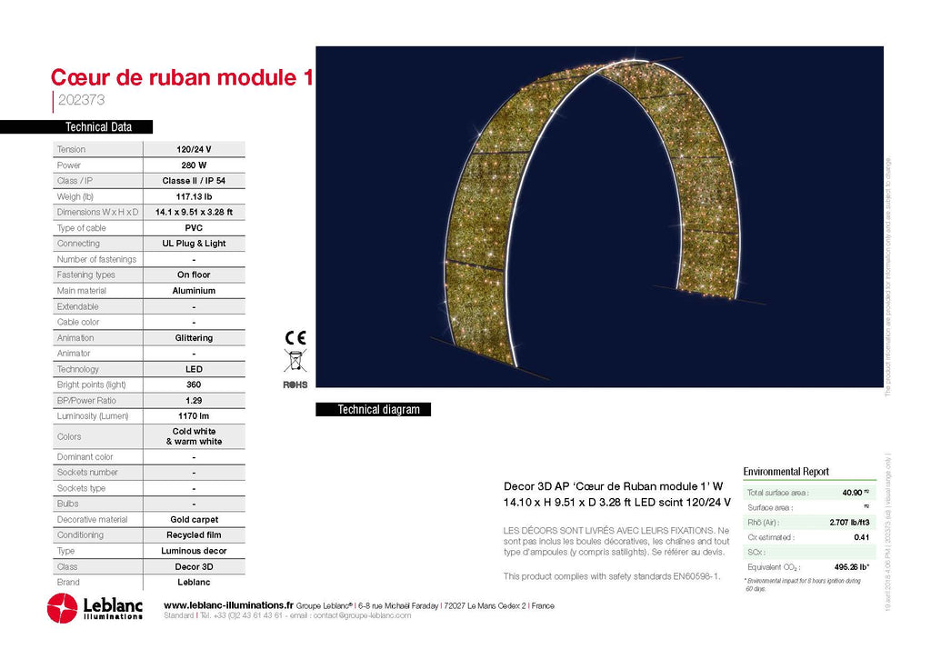 Ribbon Arch - 9.5ft - artistic-holiday-designs