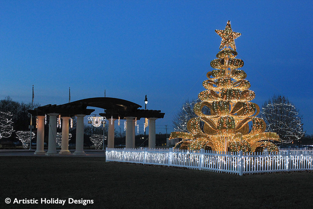 Ribbon Tree in Glittering Gold - 30ft