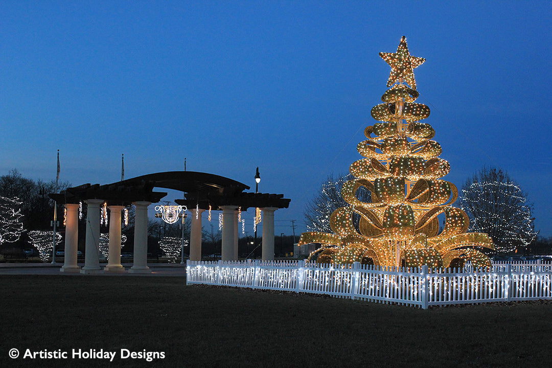 Ribbon Tree in Glittering Gold - 30ft