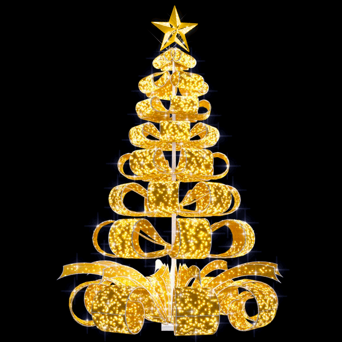 Ribbon Tree in Glittering Gold - 30ft
