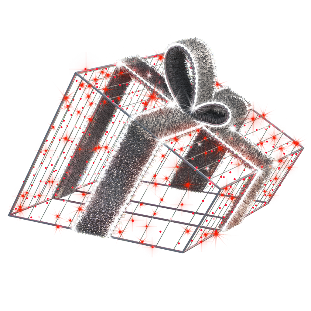 3D Giftbox - Red - 3.28ft - artistic-holiday-designs