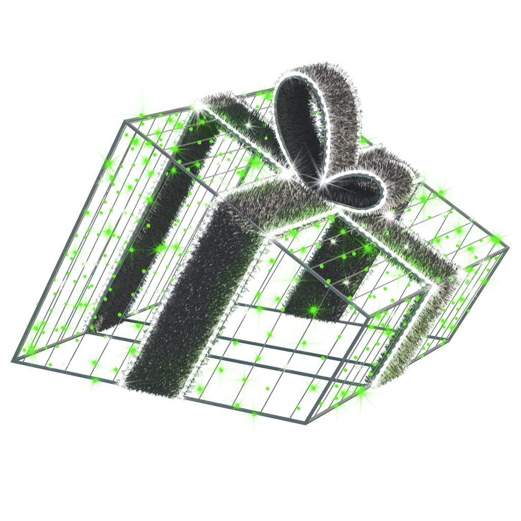 3D Giftbox - Green - 3.28ft - artistic-holiday-designs