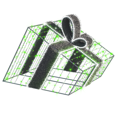 3D Giftbox - Green - 3.28ft - artistic-holiday-designs