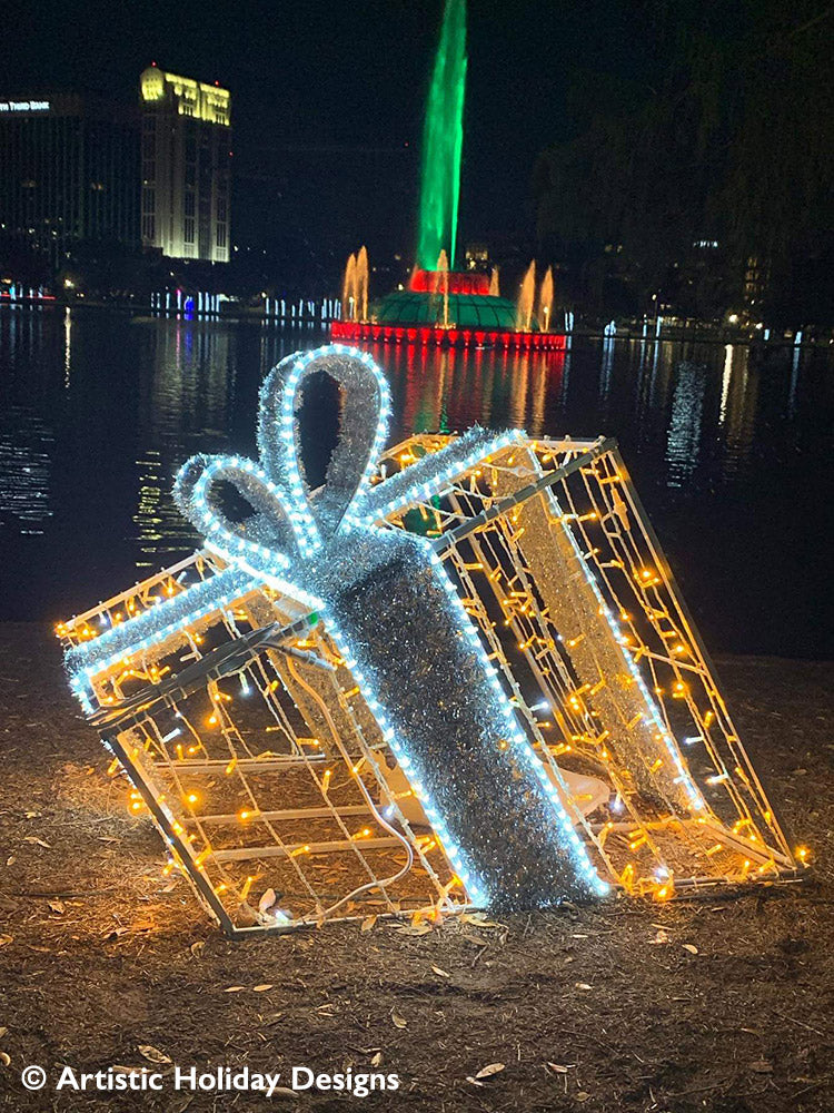 3D Giftbox - Gold - 3.28ft