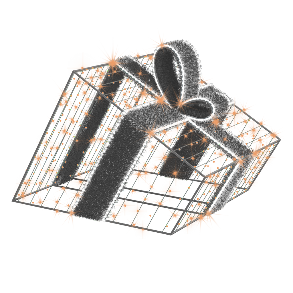 3D Giftbox - Gold - 3.28ft - artistic-holiday-designs