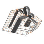 3D Giftbox - Gold - 3.28ft - artistic-holiday-designs