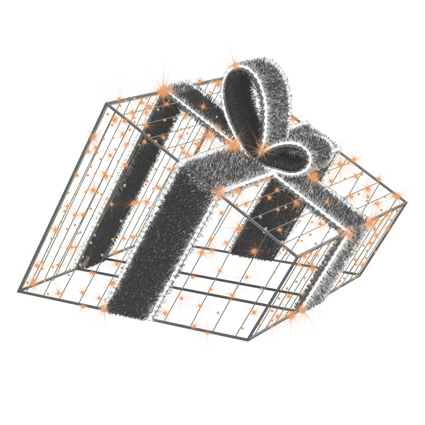 3D Giftbox - Gold - 3.28ft - artistic-holiday-designs