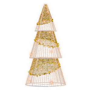Gold Sparkle Cone Tree - 10.82ft - artistic-holiday-designs