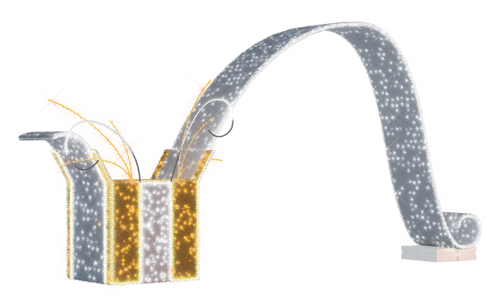 Silver Animated Giftbox Ribbon - 9.84ft