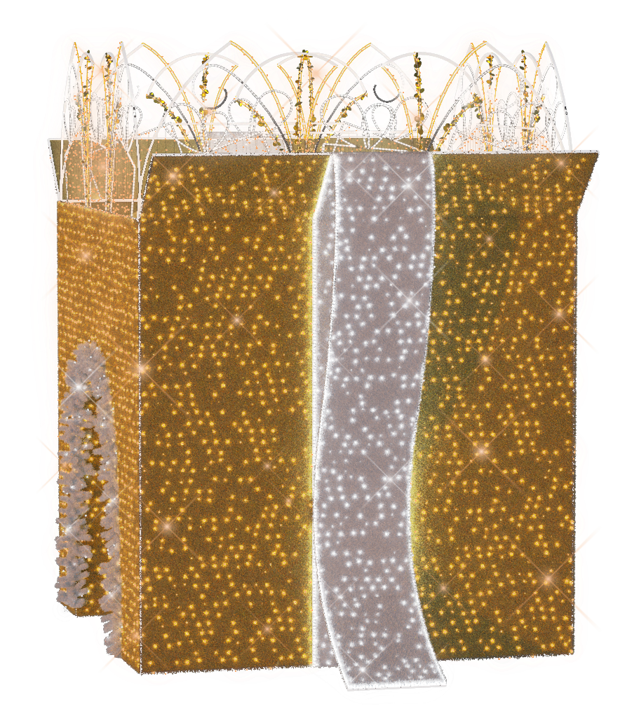 Animated Walk Thru Giftbox (gold) - 17.06ft