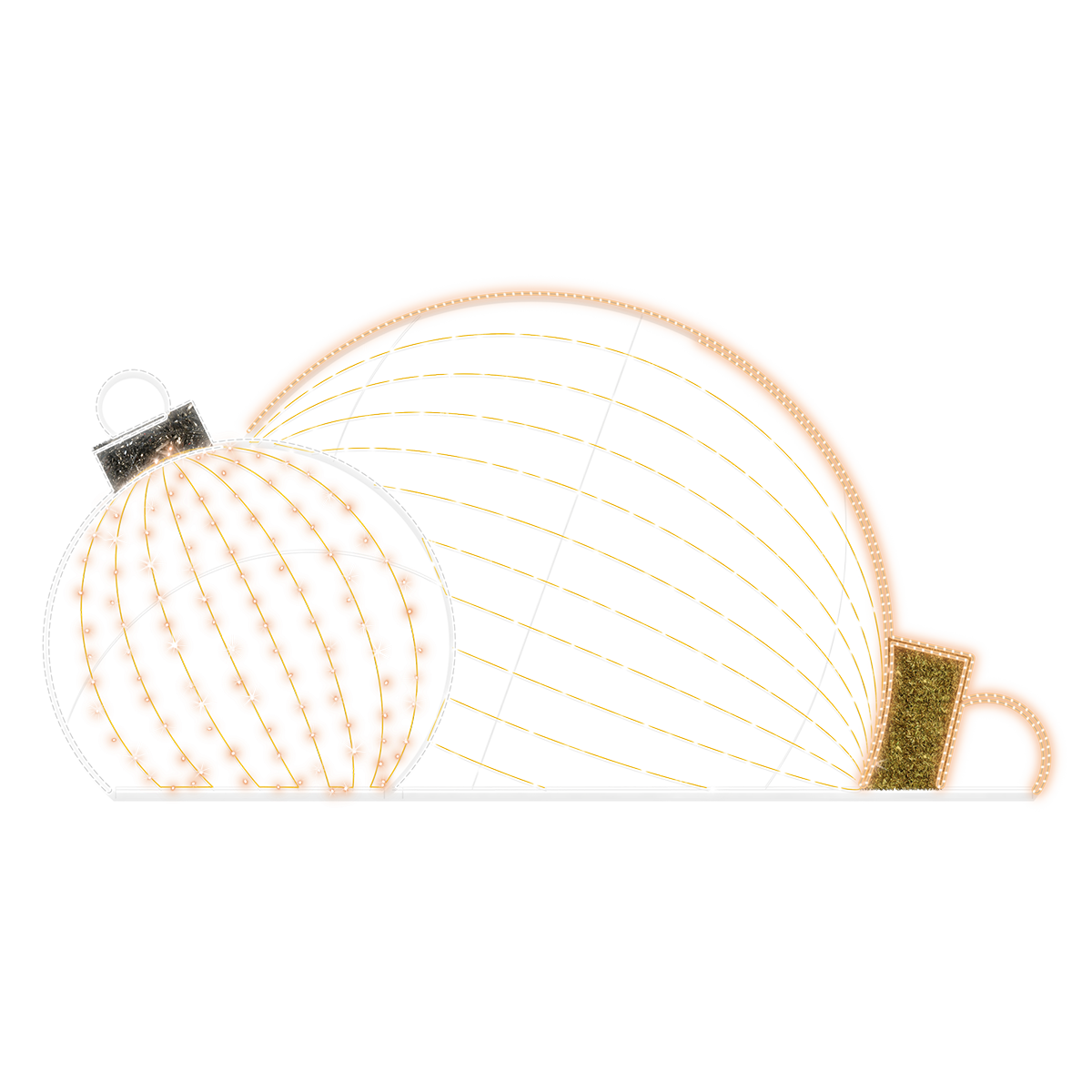 2D Gold Two Ornament Display - 5.74ft