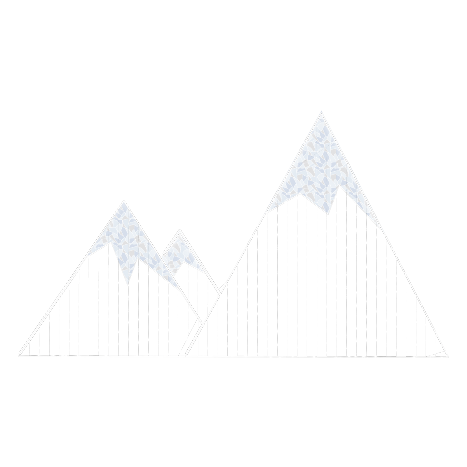 2D Snowy Mountain Display - 6.56ft