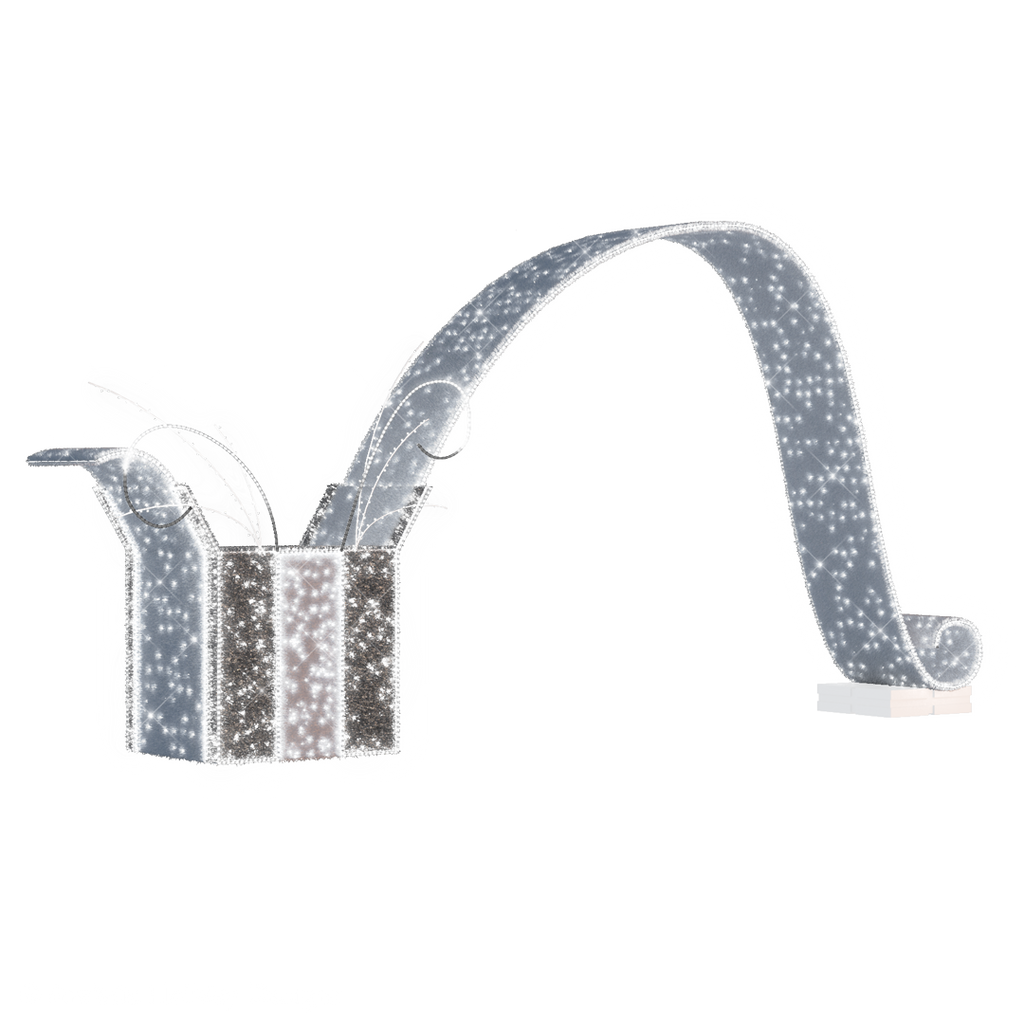Silver Animated Giftbox Ribbon - 9.84ft