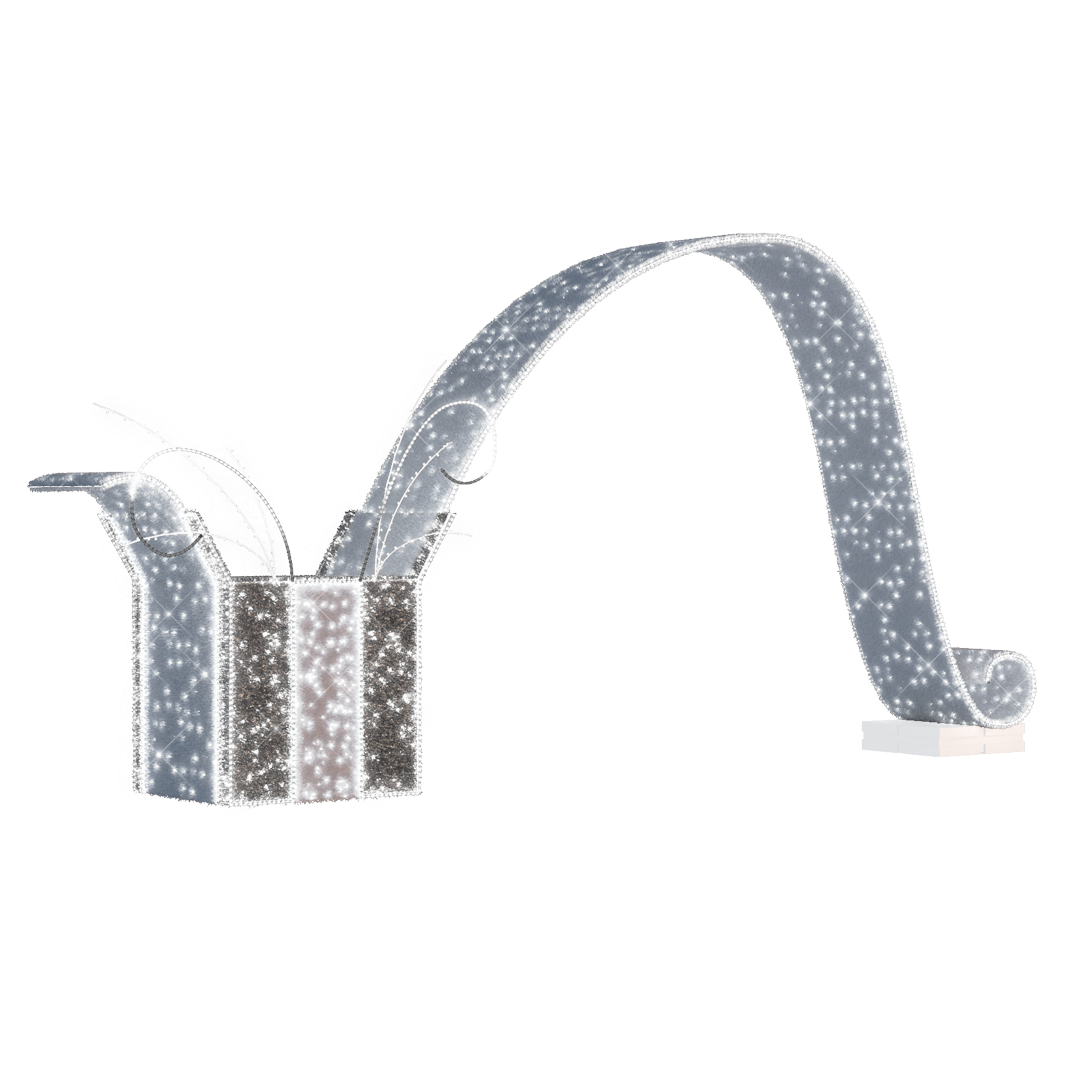 Silver Animated Giftbox Ribbon - 9.84ft