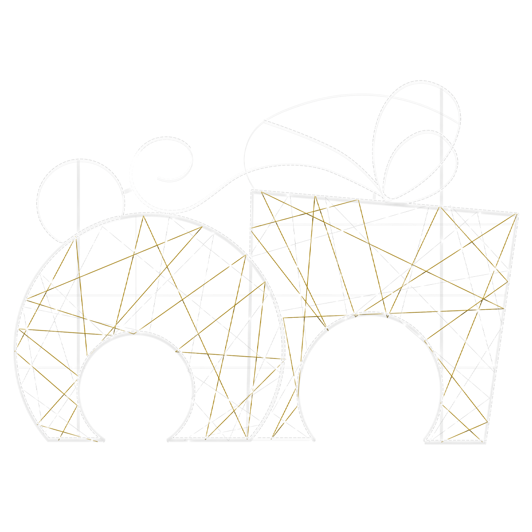 2D Pure White Giftbox with Ornament Display - 8.2ft