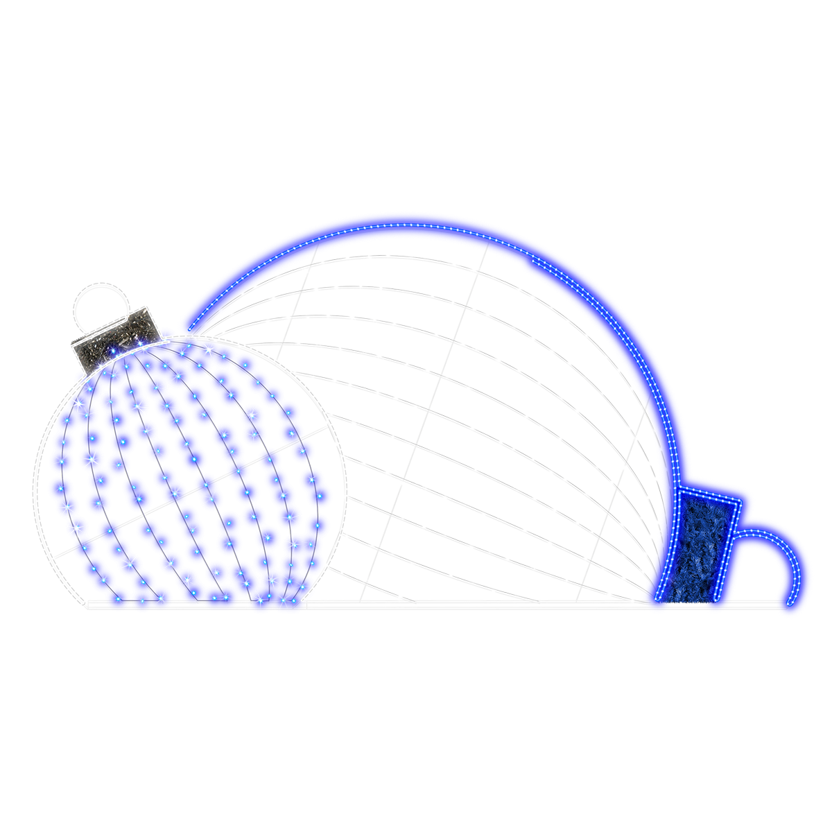 2D Blue Two Ornament Display - 5.74ft