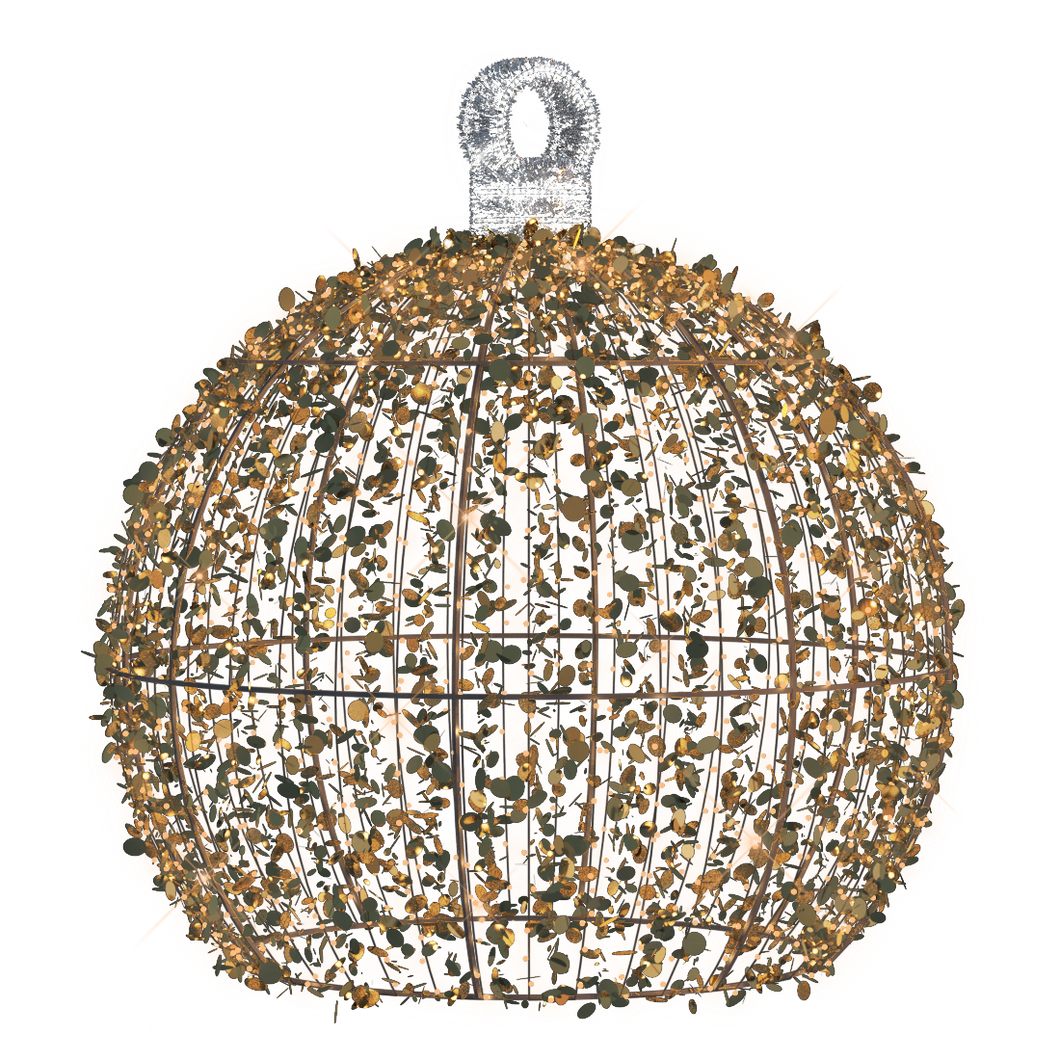 3D Gold Ornament with Spangles 6.88ft