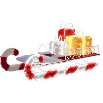 Candy Cane Sleigh - 4.59ft