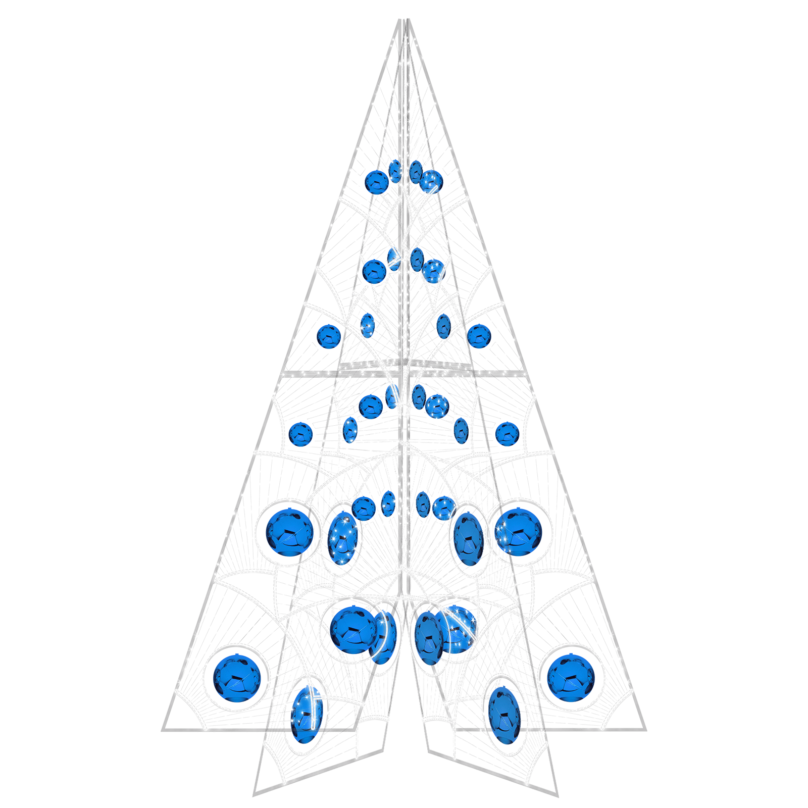 Manon Tree with Blue Ornaments - 19.6ft - artistic-holiday-designs