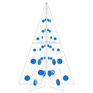 Manon Tree with Blue Ornaments - 19.6ft - artistic-holiday-designs