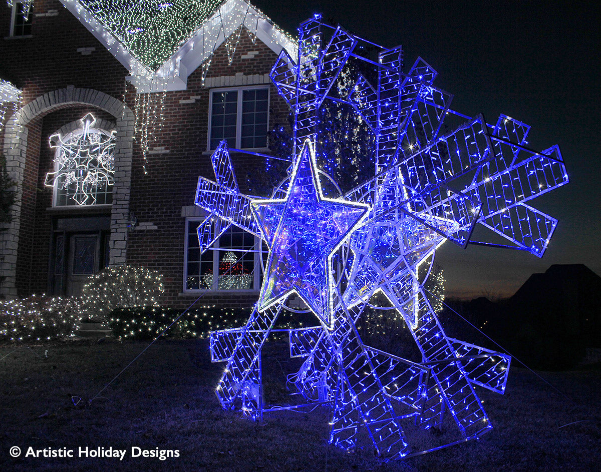 2D/3D Enchanted Blue Snowflake - 9.8ft