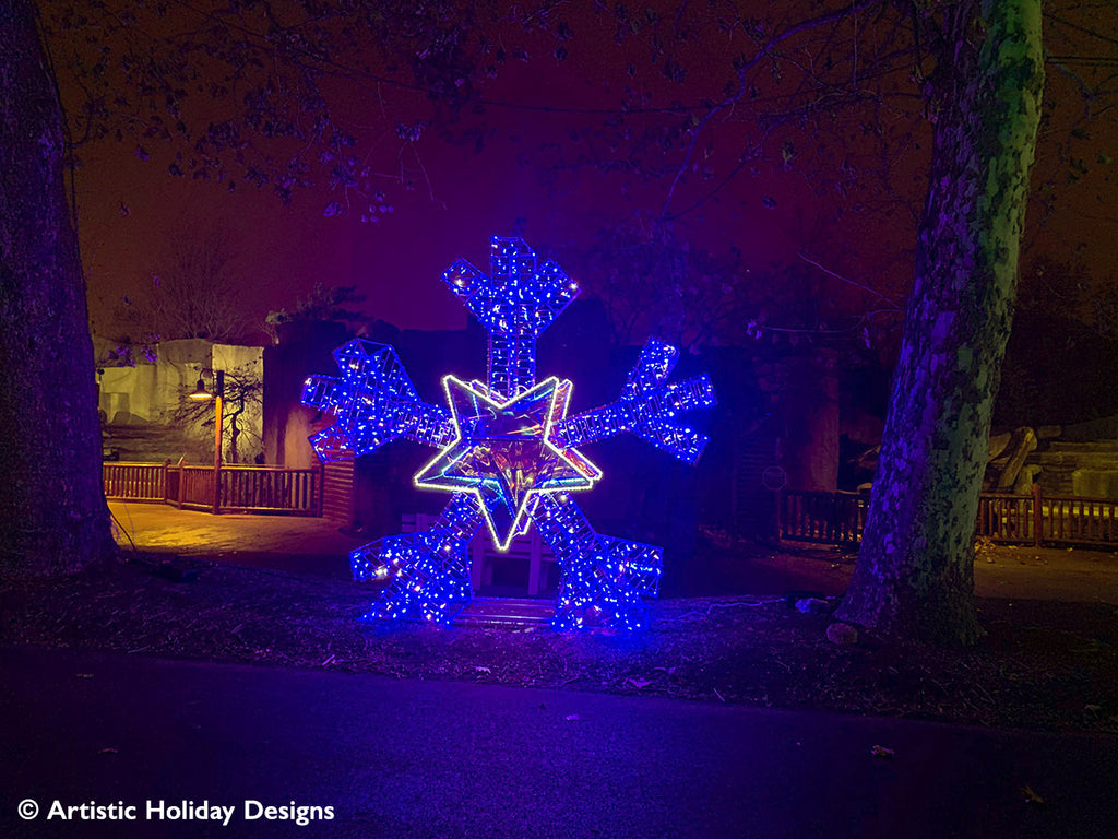 2D/3D Enchanted Blue Snowflake - 9.8ft