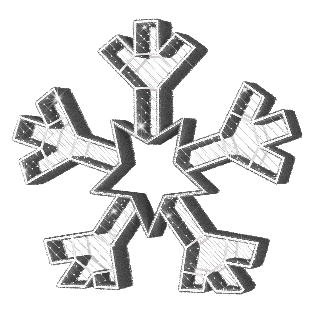 Large Majestic White Snowflake - 9.8ft