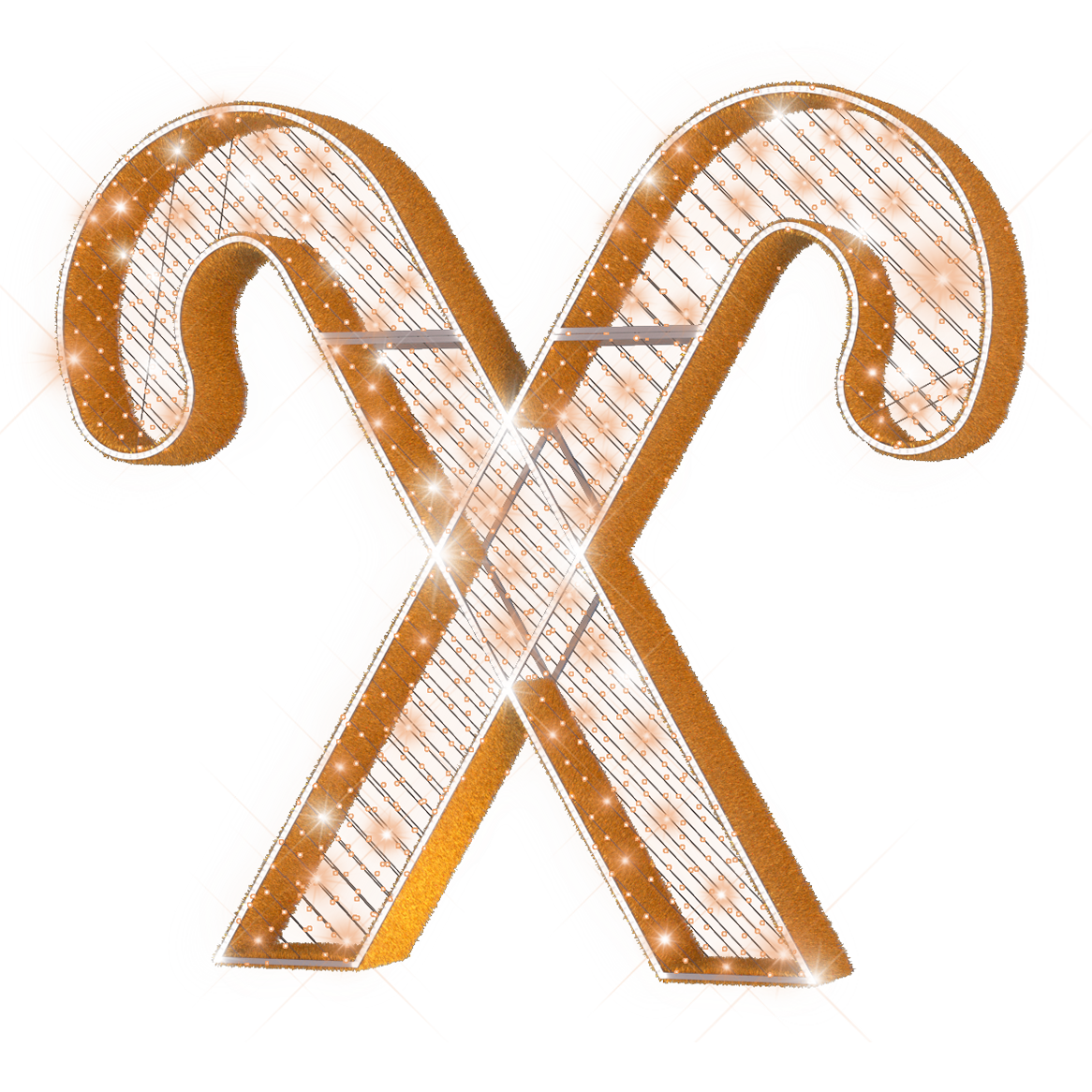 Large Majestic Gold Candy Cane - 9.8ft