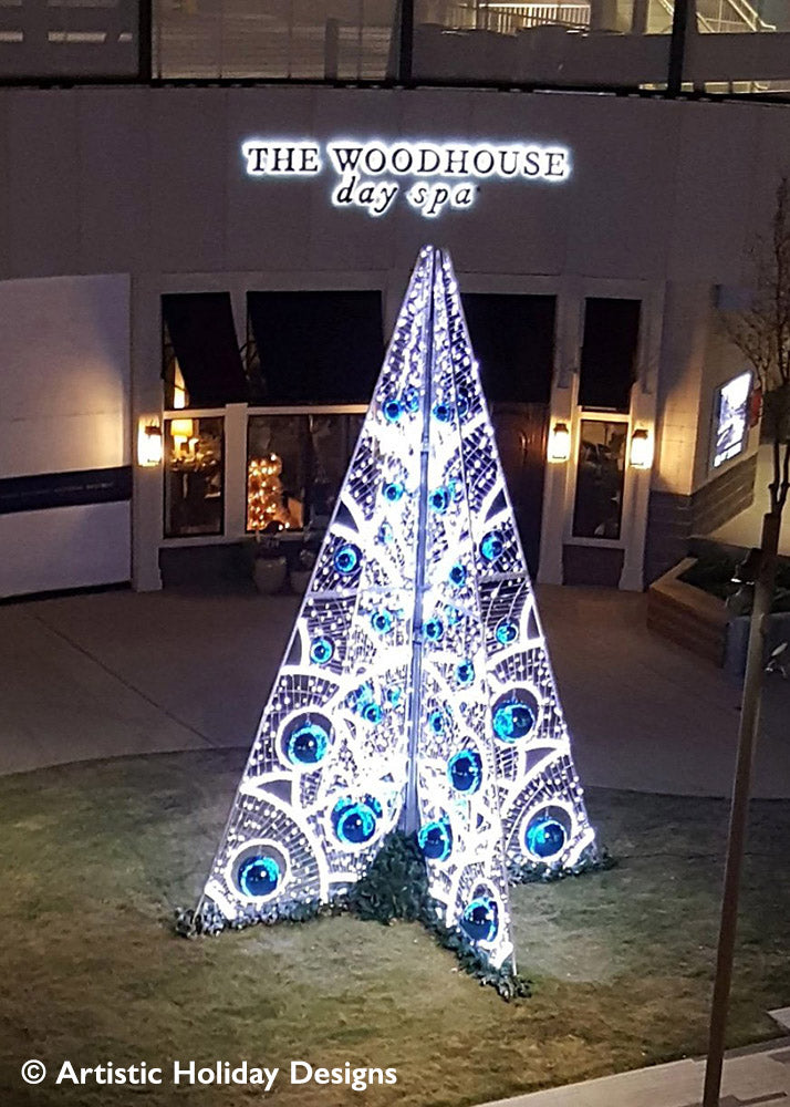 Manon Tree with Red or Blue Ornaments - 19.6ft