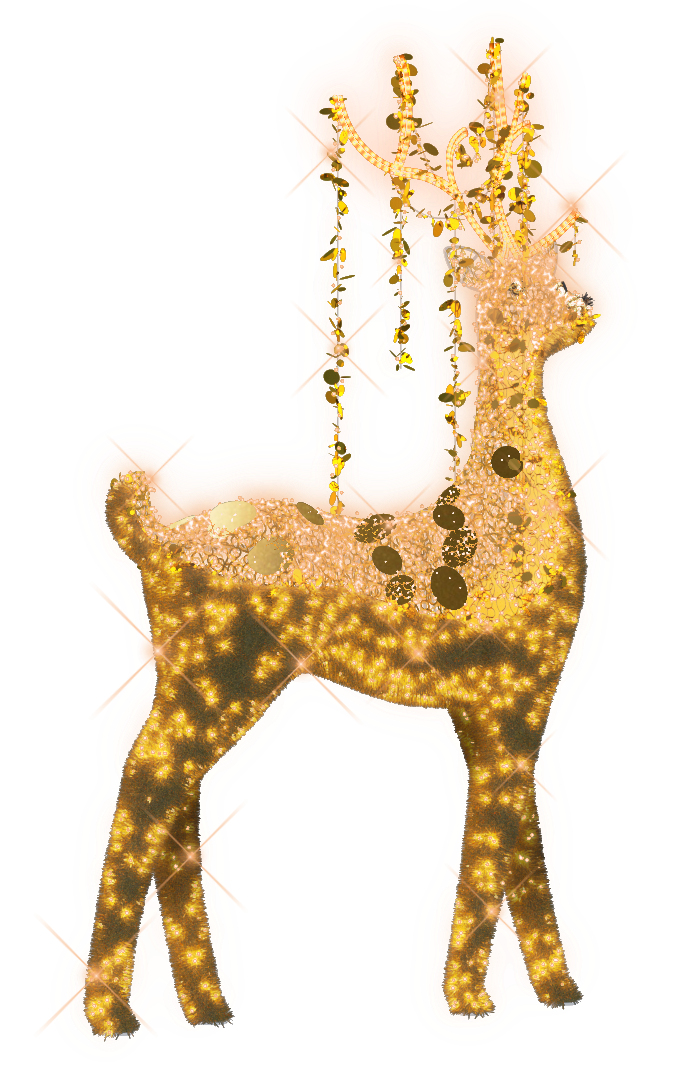 Reindeer in Gold with Gold Spangles - 9.84ft
